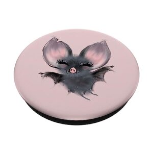 Halloween Bat Adorable Gothic Pink Grey Teen Girl Women PopSockets Swappable PopGrip