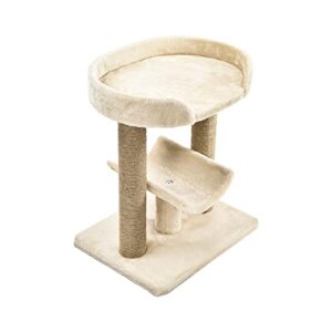 Amazon Basics Top Platform Cat Tree With Scratching Post - 18 x 14 x 22 Inches, Beige