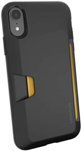 smartish iphone xr wallet case - wallet slayer vol. 1 [slim + protective] credit card holder for apple iphone 10r (silk) - black tie affair