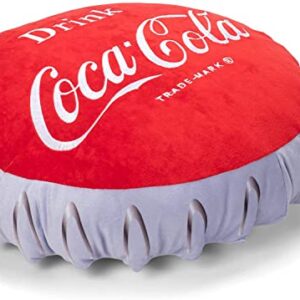 Drink Coca-Cola Bottle Cap 16 Inch Plush Polyester Embroidered Pillow