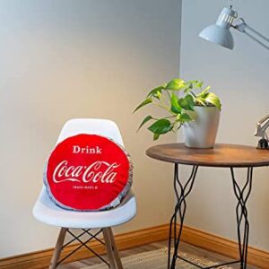 Drink Coca-Cola Bottle Cap 16 Inch Plush Polyester Embroidered Pillow