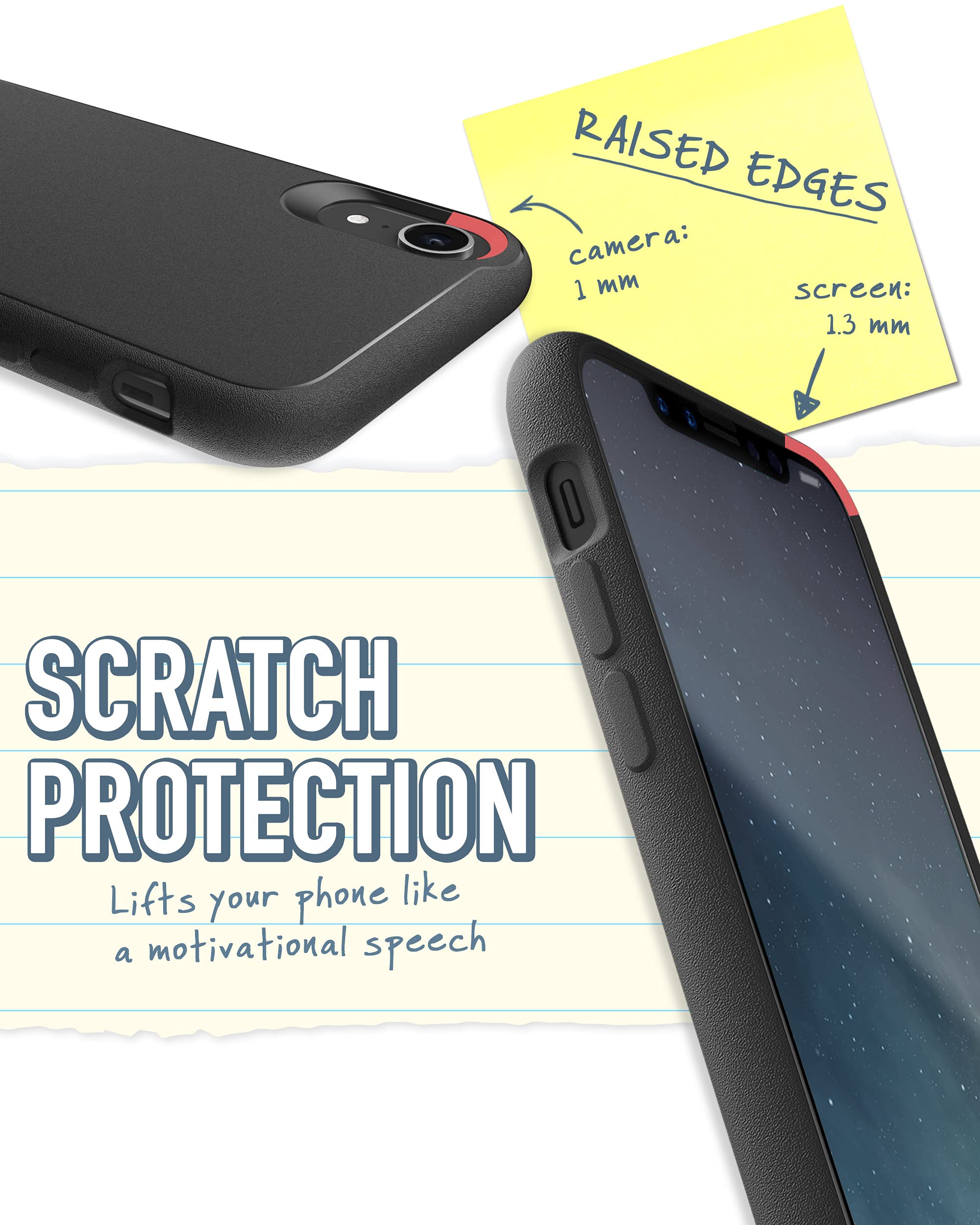 Smartish iPhone XR Slim Case - GripmunK [Lightweight + Protective] Thin Cover for Apple iPhone 10R (Silk) - Black Tie Affair