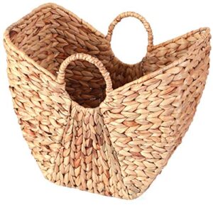 vintiquewise large wicker laundry basket with round handles