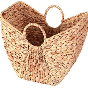 Vintiquewise Large Wicker Laundry Basket with Round Handles