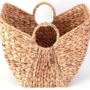 Vintiquewise Large Wicker Laundry Basket with Round Handles