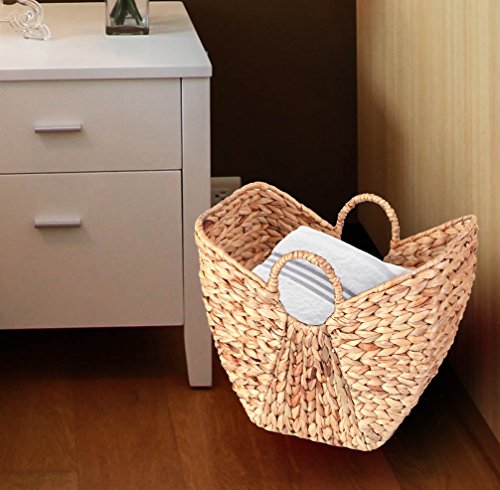 Vintiquewise Large Wicker Laundry Basket with Round Handles