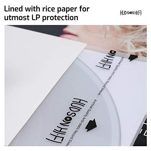 Hudson Hi-Fi Anti-Static Vinyl Record Inner Sleeves - Protective Vinyl Record Inner Sleeve 100 Pack - Protect Your LP Albums from Scratches, Dust & Dirt - Acid-Free Rice Paper Interior Disc Covers