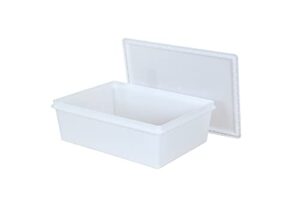 continental plastics fish tubs/food storage bins 25lb 11.5" x 15.5" x 5", pack of 10 deep bases with lids…