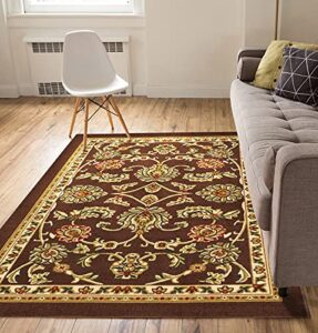 well woven kings court tabriz traditional brown oriental 3'3" x 4'7" indoor/outdoor area rug