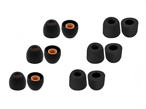 12 pcs Small Size (S-BHB-BMF-sB) Hybrid and Memory Foam Replacement Set Adapters Earbuds Ear Tips Compatible with Sony in-Ear Earphones Headsets