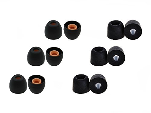 12 pcs Small Size (S-BHB-BMF-sB) Hybrid and Memory Foam Replacement Set Adapters Earbuds Ear Tips Compatible with Sony in-Ear Earphones Headsets