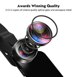 KEYWING Phone Lens Kit 9 in 1 Phone Camera Lens, Zoom Lens+198° Fisheye +0.35X Super Wide-Angle + 20X Macro Lens + 0.63X Wide Lens + CPL +Kaleidoscope Lens +Starburst for iPhone Samsung Android