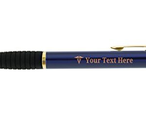 Custom Pens Veterinarian Symbol Vet Pens Engraved Blue Rotating 2-Pack Gift Personalized Pen Set