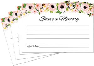 share a memory cards - 50 pack - tasteful alternative to funeral guest books for memorial and celebration of life or going away party, birthday or graduation guest book