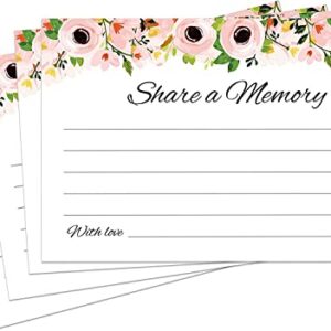 Share a Memory Cards - 50 Pack - Tasteful Alternative to Funeral Guest Books for Memorial and Celebration of Life or Going Away Party, Birthday or Graduation Guest Book