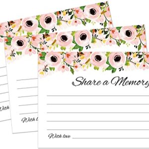 Share a Memory Cards - 50 Pack - Tasteful Alternative to Funeral Guest Books for Memorial and Celebration of Life or Going Away Party, Birthday or Graduation Guest Book