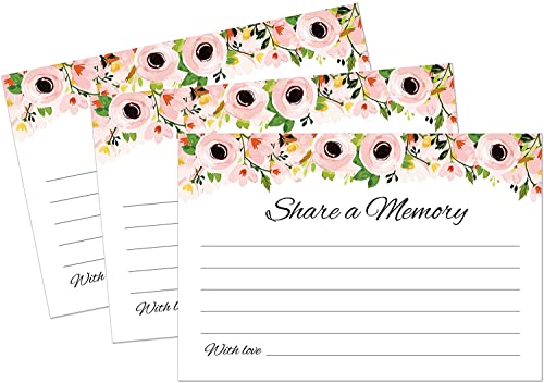 Share a Memory Cards - 50 Pack - Tasteful Alternative to Funeral Guest Books for Memorial and Celebration of Life or Going Away Party, Birthday or Graduation Guest Book