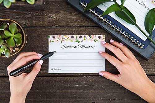 Share a Memory Cards - 50 Pack - Tasteful Alternative to Funeral Guest Books for Memorial and Celebration of Life or Going Away Party, Birthday or Graduation Guest Book