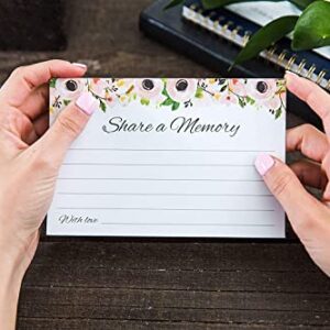 Share a Memory Cards - 50 Pack - Tasteful Alternative to Funeral Guest Books for Memorial and Celebration of Life or Going Away Party, Birthday or Graduation Guest Book