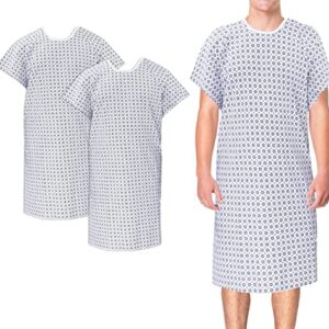 RUVANTI 2 Pack Hospital Gowns for Women/Men - Medical Patient Gowns for Elderly Women - Plus Size Gowns for Home Care - Labor and Delivery/Nursing - Comfortably Fits Sizes up to 2XL