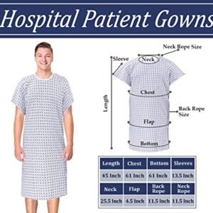 RUVANTI 2 Pack Hospital Gowns for Women/Men - Medical Patient Gowns for Elderly Women - Plus Size Gowns for Home Care - Labor and Delivery/Nursing - Comfortably Fits Sizes up to 2XL