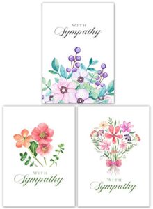 sweetzer & orange sympathy cards with envelopes set – 15 cards – blank condolence card pack for funeral and bereavement greetings. sorry for your loss, and thinking of you - 5x7