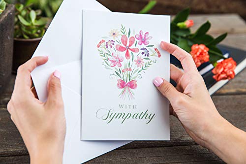 Sweetzer & Orange Sympathy Cards with Envelopes Set – 15 Cards – Blank Condolence Card Pack for Funeral and Bereavement Greetings. Sorry for Your Loss, and Thinking of You - 5x7