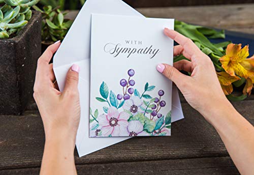 Sweetzer & Orange Sympathy Cards with Envelopes Set – 15 Cards – Blank Condolence Card Pack for Funeral and Bereavement Greetings. Sorry for Your Loss, and Thinking of You - 5x7