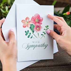 Sweetzer & Orange Sympathy Cards with Envelopes Set – 15 Cards – Blank Condolence Card Pack for Funeral and Bereavement Greetings. Sorry for Your Loss, and Thinking of You - 5x7