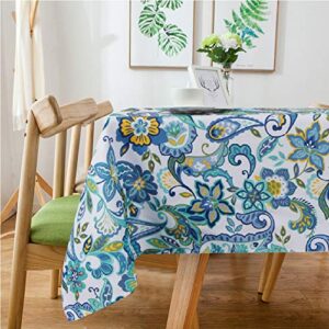 lamberia tablecloth waterproof spillproof polyester fabric table cover for kitchen dinning tabletop decoration (paisley, 60"x84")