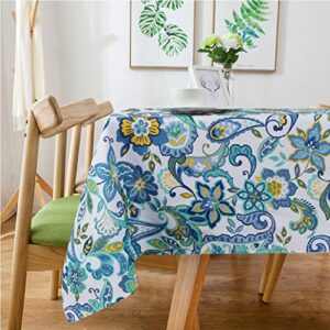 Lamberia Tablecloth Waterproof Spillproof Polyester Fabric Table Cover for Kitchen Dinning Tabletop Decoration (Paisley, 60"x84")