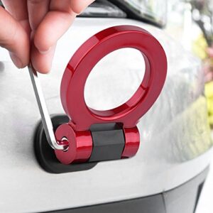 Qiilu Car Tow Hook Decor, Tow Hooks Kit Bumper Trailer Sticker Car Decorations Sticker for Auto Exterior Accessories (ONLY Decoration) Red