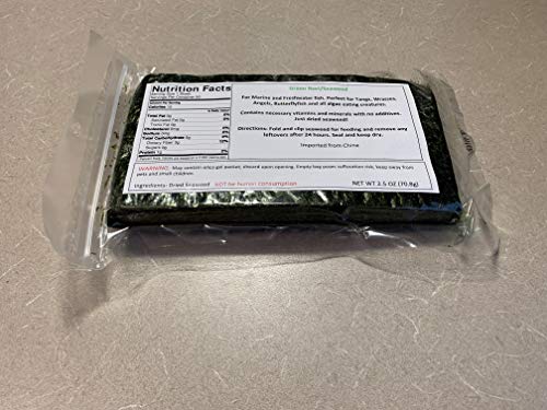 Green Seaweed for Fish- 50 Sheets (2.50 oz) for Marine & Freshwater Animals