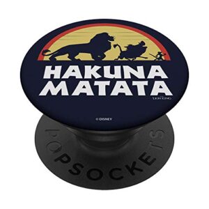 disney lion king simba timon pumbaa hakuna matata sunset popsockets popgrip: swappable grip for phones & tablets