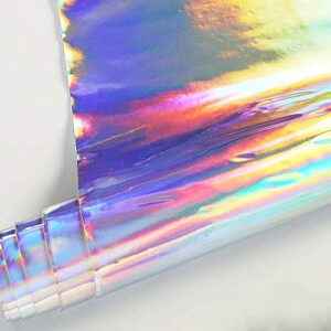 Fabric Empire Vinyl Upholstery Plain Holographic Mirror Glossy Fabric 54" Wide Sold by The Yard