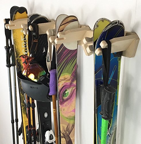 Pro Board Racks The Apres Vertical Ski Storage Rack (Holds 4 Sets of Skis)