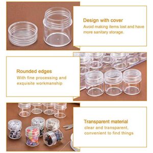 Clear Plastic Bead Storage Containers Set with 30 Pieces Storage Jars Diamond Painting Accessory Box Transparent Bottles with Lid for DIY Diamond, Nail and Other Small Items (1.15 x 1 Inch)