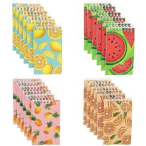 juvale mini spiral-bound notebooks with 4 fruit designs (3 x 5 inches, 24-pack)