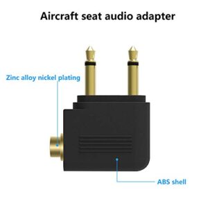 SAISN Headphones Adapter 3.5 mm Airplane Airline Travel Headphone Jack Audio Adapters Converter (Pack of 5, Golden Plated)