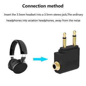 SAISN Headphones Adapter 3.5 mm Airplane Airline Travel Headphone Jack Audio Adapters Converter (Pack of 5, Golden Plated)