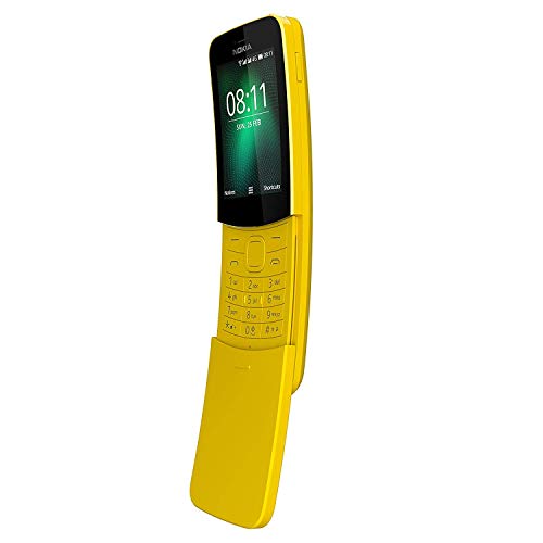 Nokia 8110 4G (2018) Singe-SIM TA-1071 SS 4GB (GSM Only, No CDMA) Factory Unlocked 4G Smartphone (Yellow) - International Version