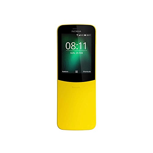 Nokia 8110 4G (2018) Singe-SIM TA-1071 SS 4GB (GSM Only, No CDMA) Factory Unlocked 4G Smartphone (Yellow) - International Version