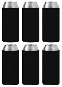 tahoebay slim can coolers - blank neoprene beer sleeves (black)