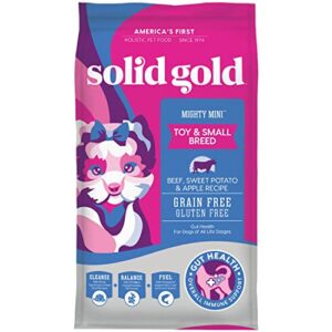 solid gold mighty mini small breed dog food - dry dog food for any toy breed - for gut health & sensitive stomach support - digestive probiotics for dogs - grain & gluten free recipe