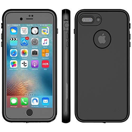 LOVE BEIDI iPhone 8 Plus & 7 Plus Waterproof Case - Underwater Snowproof Dirtproof Shockproof Cover Black/Gray