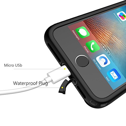 LOVE BEIDI iPhone 8 Plus & 7 Plus Waterproof Case - Underwater Snowproof Dirtproof Shockproof Cover Black/Gray