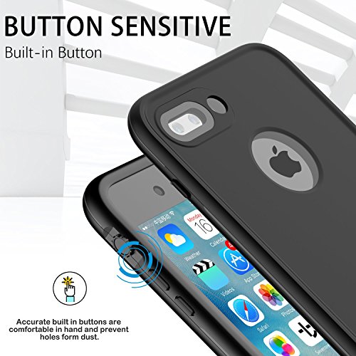 LOVE BEIDI iPhone 8 Plus & 7 Plus Waterproof Case - Underwater Snowproof Dirtproof Shockproof Cover Black/Gray