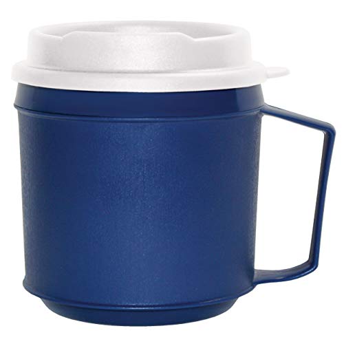 Rehabilitation Advantage Insulated Plastic Mug with Tumbler Lid (8oz), Blue, Non-Weighted