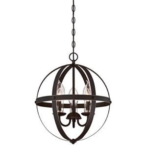 westinghouse lighting 6360600 stella mira three-light chandelier, oil rubbed bronze finish with highlights and clear glass candle covers outdoor pendant , oil-rubbed bronze