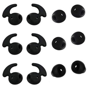 ALXCD Replacement Ear Tips for Level U Headphone S7 Earphones, 6 Pairs Anti-Slip Earbud Tips, [6+6S](Black)